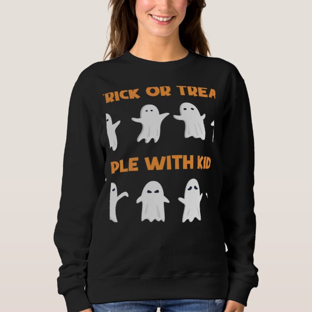 Trick or Treat People With Kindness Halloween Sweatshirt (Front)