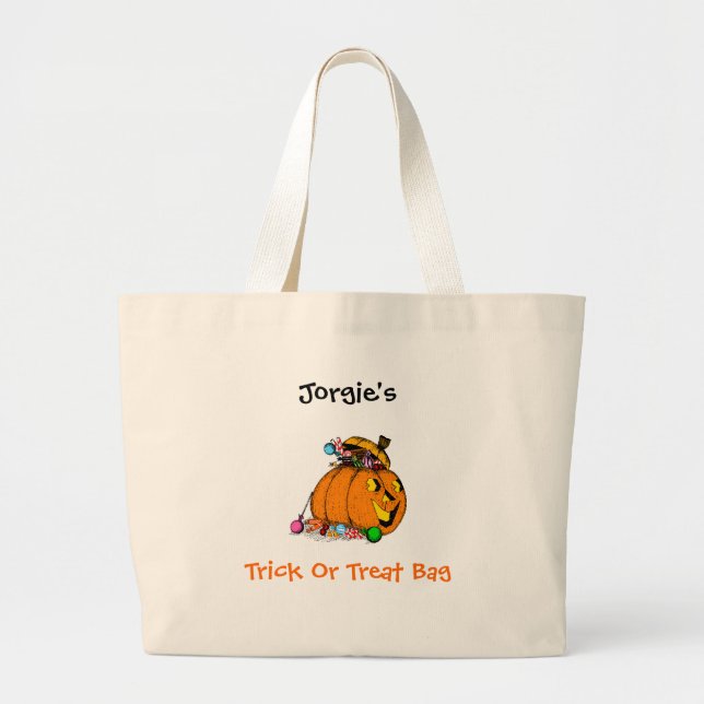 Trick or Treat Personalized Bag Template (Front)