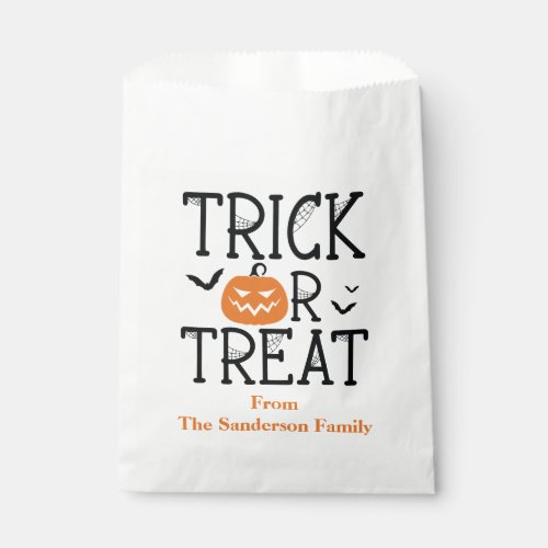 Trick or Treat Personalized Halloween Favor Bag