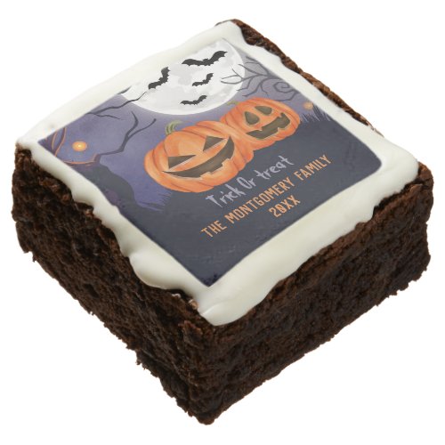 Trick or treat Personalized Name Halloween Party Brownie