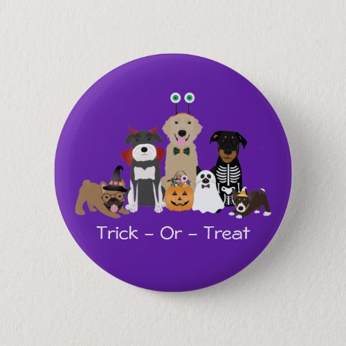 Trick Or Treat Pets Halloween Costumes Button