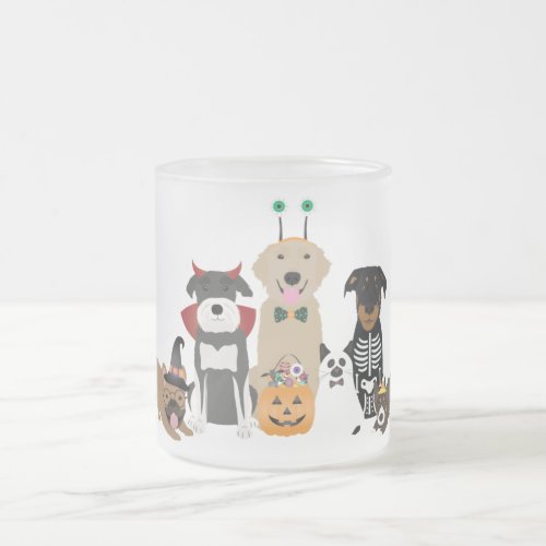 Trick Or Treat Pets Halloween Costumes Frosted Glass Coffee Mug