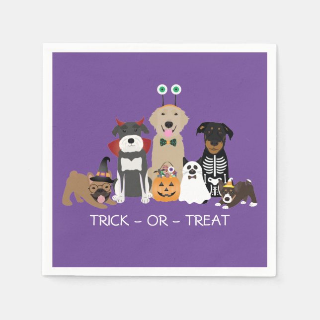 Trick Or Treat Pets Halloween Costumes Napkins (Front)