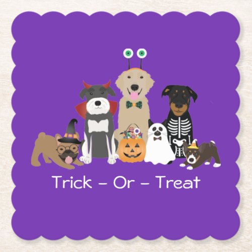 Trick Or Treat Pets Halloween Costumes Paper Coaster