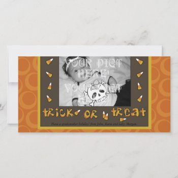 Trick Or Treat Photo Card by paper_robot at Zazzle