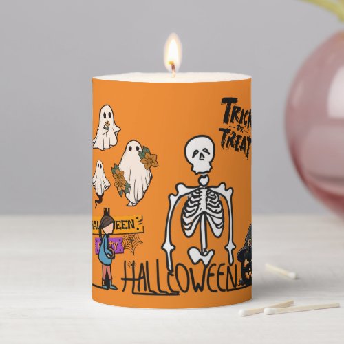 Trick or Treat Pillar Candle