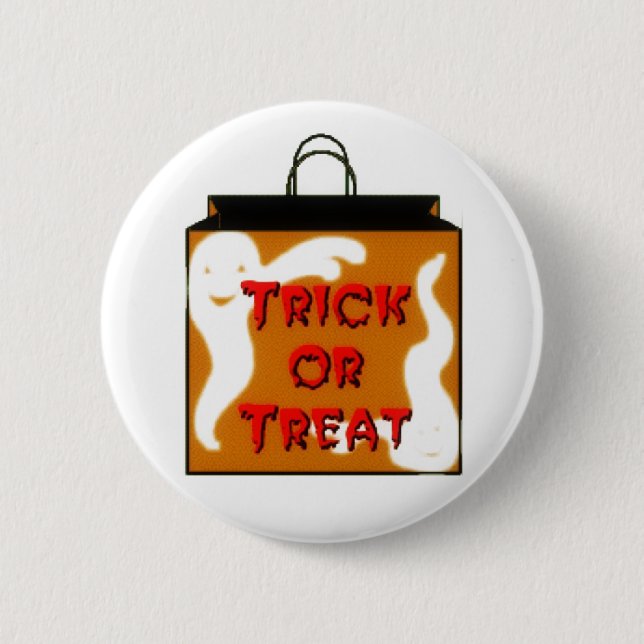 Trick Or Treat Pinback Button (Front)