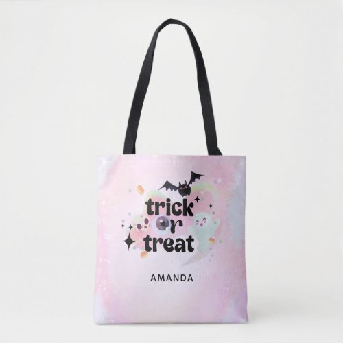 Trick or Treat pink Modern Halloween Tote Bag
