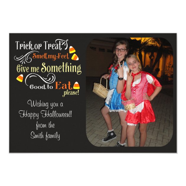 Trick Or Treat, Playful Halloween Photo Card