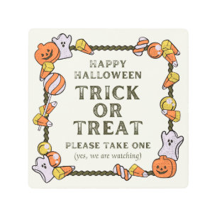 Trick Or Treat Please Take One Metal Wall Art