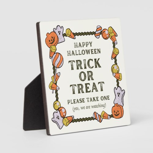 Trick Or Treat Please Take One Standing Sign Plaque