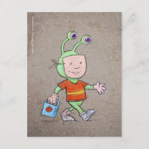 trick or treat postcard