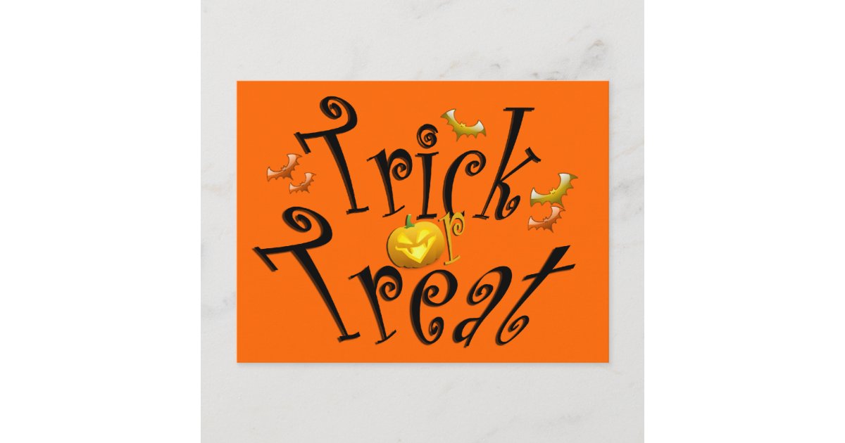 Trick Or Treat Postcard Zazzle 4139