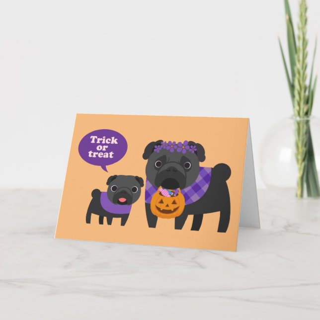 Trick Or Treat Pug Card (Front)