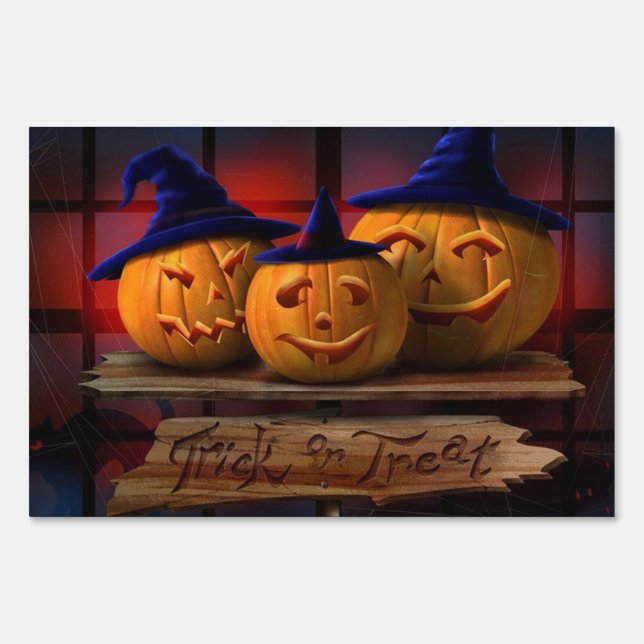 Trick Or Treat Pumkins Yard Sign (Front)