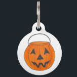Trick or Treat Pumpkin Bucket Halloween Party Pet Name Tag<br><div class="desc">Features an original marker illustration of an orange plastic "trick-or-treating" candy bucket in the shape of a pumpkin. Great for Halloween!

This Halloween themed design is also available on other products. Don't see what you're looking for? Need help with customization? Contact Rebecca to have something designed just for you.</div>