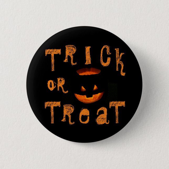 Trick or Treat Pumpkin Button (Front)