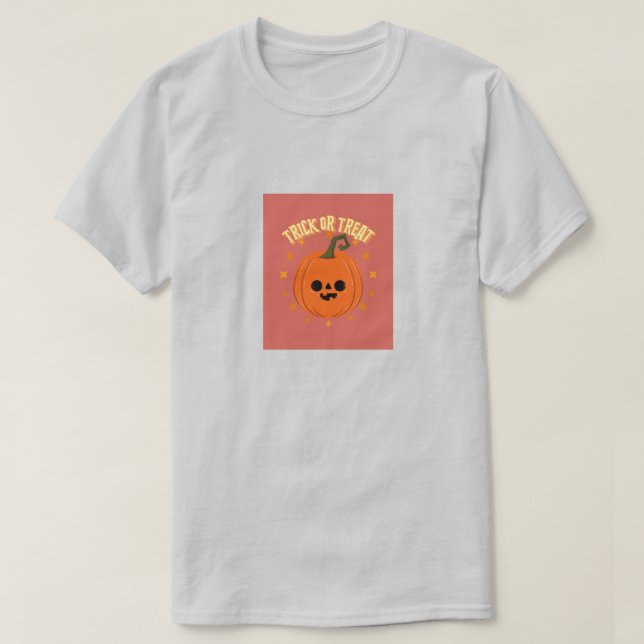 Trick or Treat pumpkin for Halloween T-Shirt (Design Front)