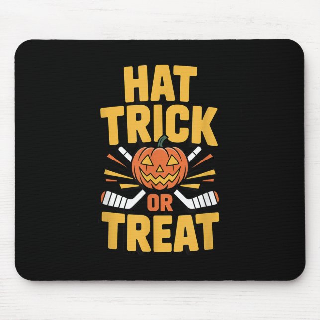 Trick Or Treat Pumpkin Halloween Ice Hockey  Mouse Pad (Front)