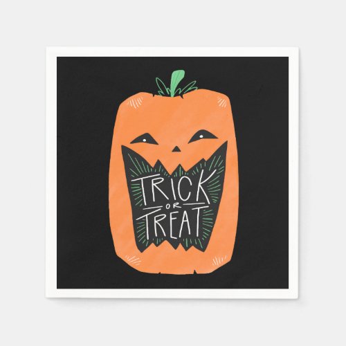 Trick or Treat Pumpkin Halloween Napkins