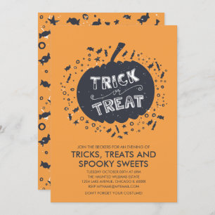 Trick Or Treat Pumpkin Halloween Party Invitation