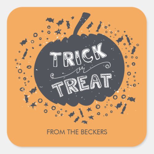 Trick Or Treat Pumpkin Halloween Sticker