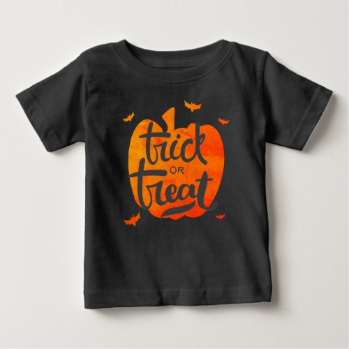 Trick or Treat Pumpkin Halloween Toddler Baby T_Shirt
