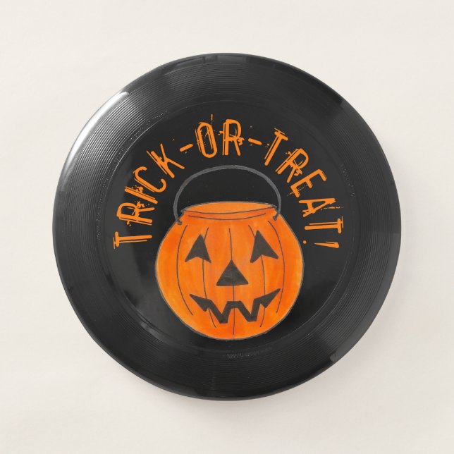 Trick or Treat Pumpkin Jack o' Lantern Halloween Wham-O Frisbee (Front)