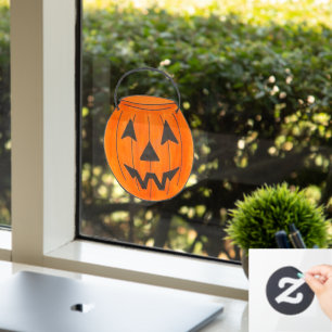 Trick or Treat Pumpkin Jack o' Lantern Halloween Window Cling