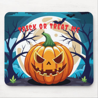 Trick or Treat Pumpkin Moonlight Mouse Pad