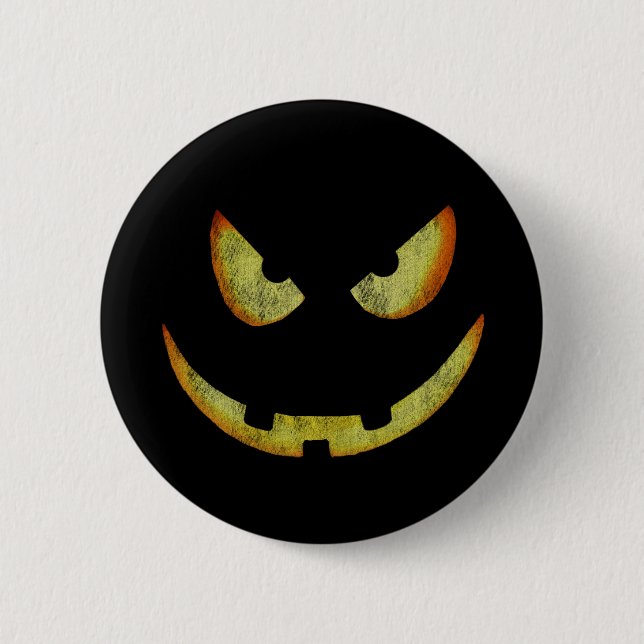trick or treat pumpkin pinback button (Front)