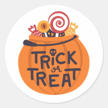 Trick or treat pumpkin stickers