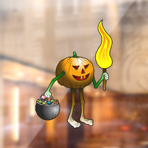 Trick or Treat pumpkin Window Cling