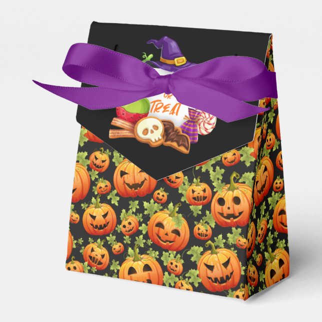 Trick Or Treat Pumpkins Favor Boxes (Front Side)