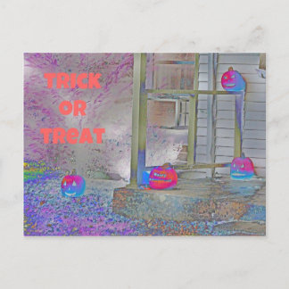 Trick or Treat Pumpkins Gimp Art Postcard