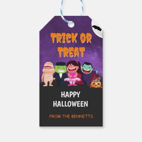  Trick or Treat Purple Gift Tags