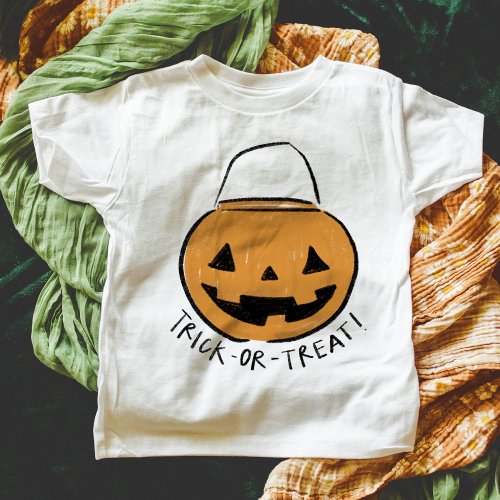 Trick or Treat Retro Pumpkin Bucket Halloween T_Shirt