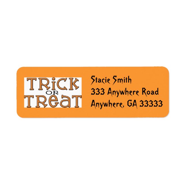 Trick or Treat return address labels (Front)