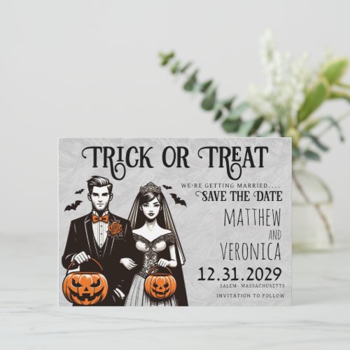 Trick or Treat Save The Date Card