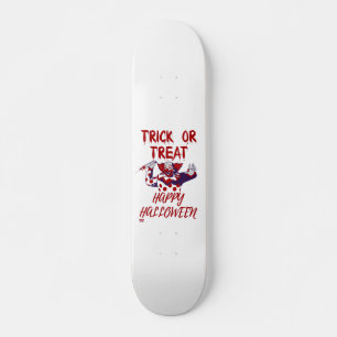 "TRICK OR TREAT SCARY CLOWN" halloween funny Skateboard