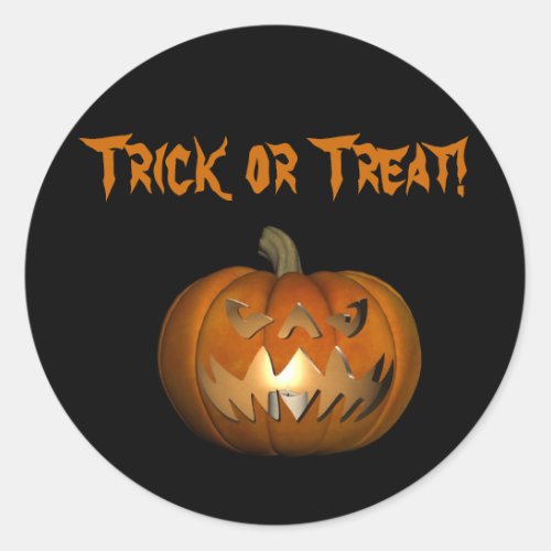 Trick or Treat Scary Face Pumpkin Sticker