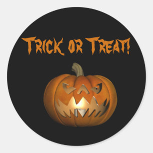 Trick or Treat Scary Face Pumpkin Sticker
