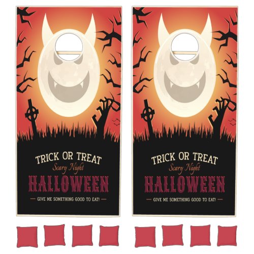 Trick or Treat Scary Night Halloween Cornhole Set