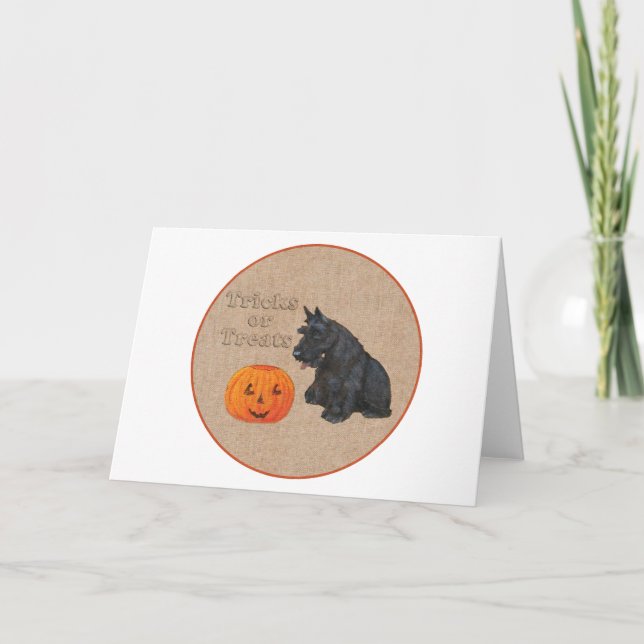 Trick or Treat Scottie Dog Card (Front)