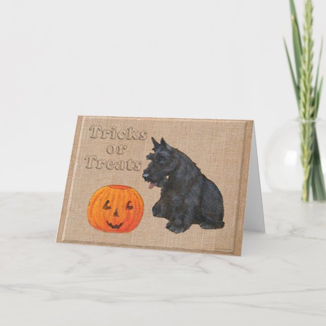Trick or Treat Scottie Dog Card (Front)