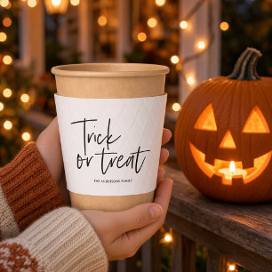Trick or Treat Script Halloween Coffee Cup Sleeve