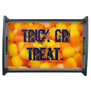 Trick or Treat serving trays Halloween Candy Corn