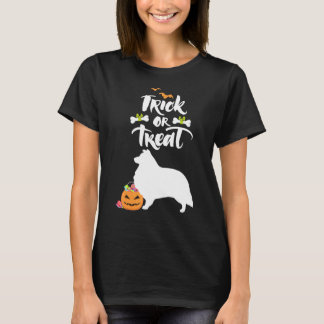 Trick Or Treat Sheltie Shetland Sheepdog Dog Hallo T-Shirt