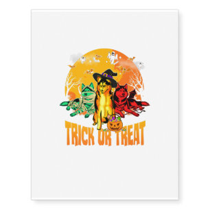 Trick Or Treat Siberian Husky Halloween Gift Temporary Tattoos