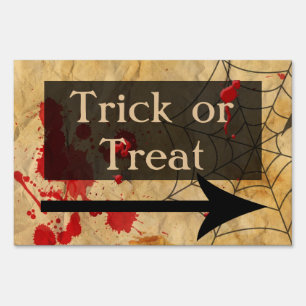 Trick or Treat Sign with Arrow